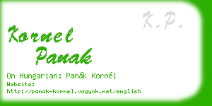 kornel panak business card