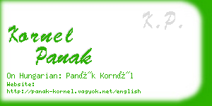 kornel panak business card